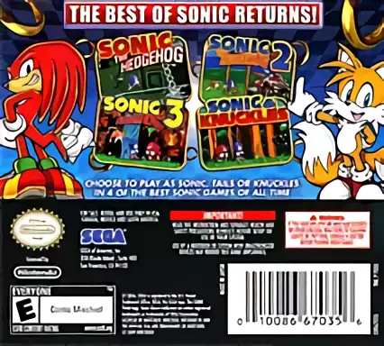 Image n° 2 - boxback : Sonic Classic Collection (DSi Enhanced)